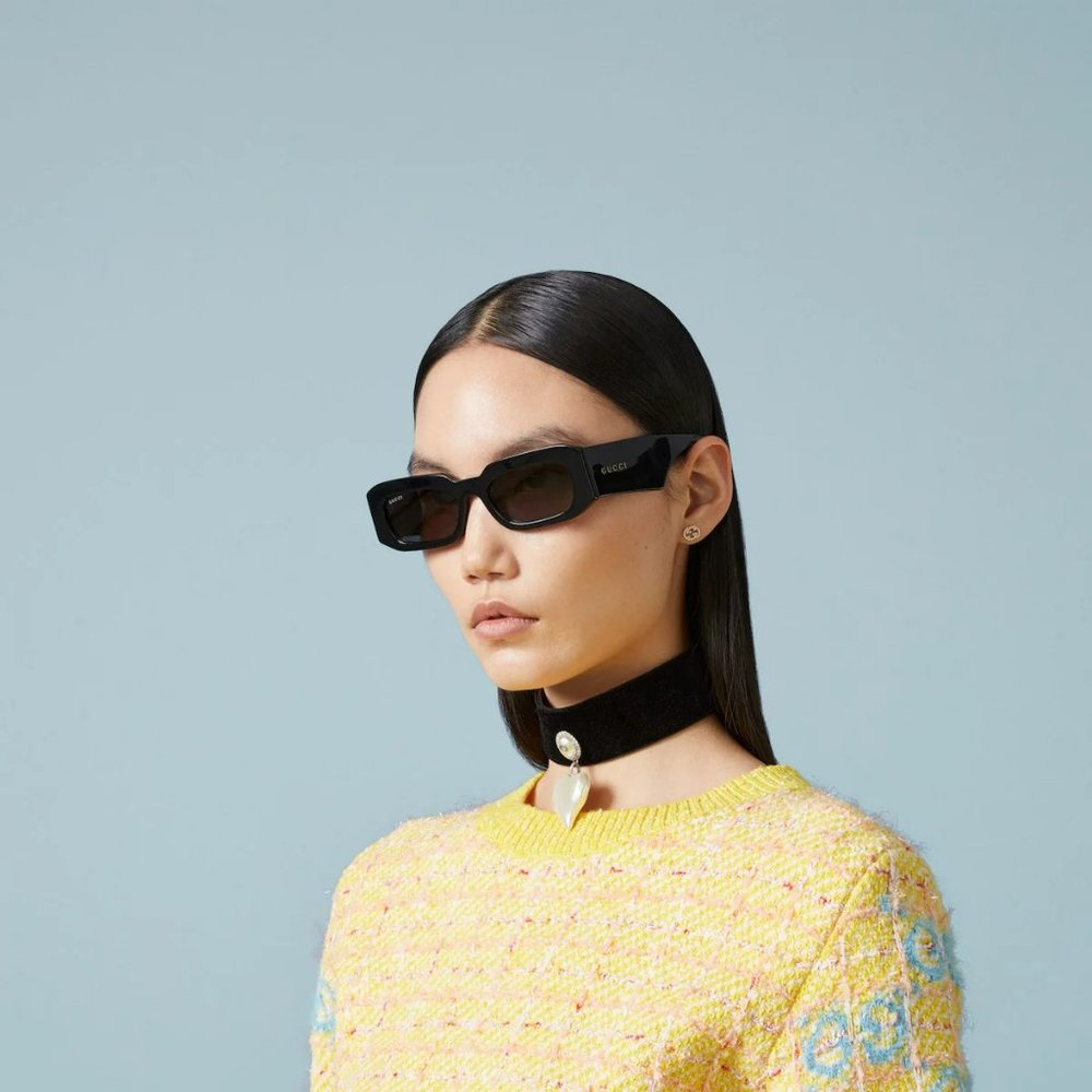 BRAND NEW Gucci GG1426S 002 Dark Havana Brown Unisex Rectangle Sunglasses